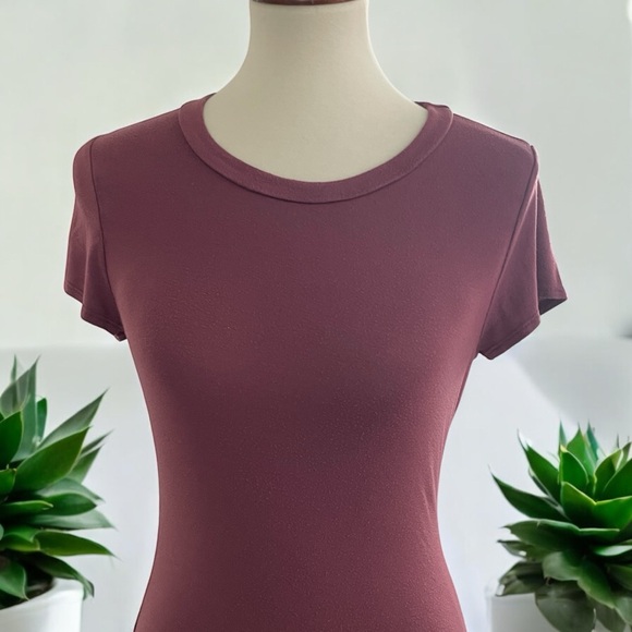 Sheath Tshirt Style Mini Dress with Crew Neck and Short Sleeves - Picture 2 of 8